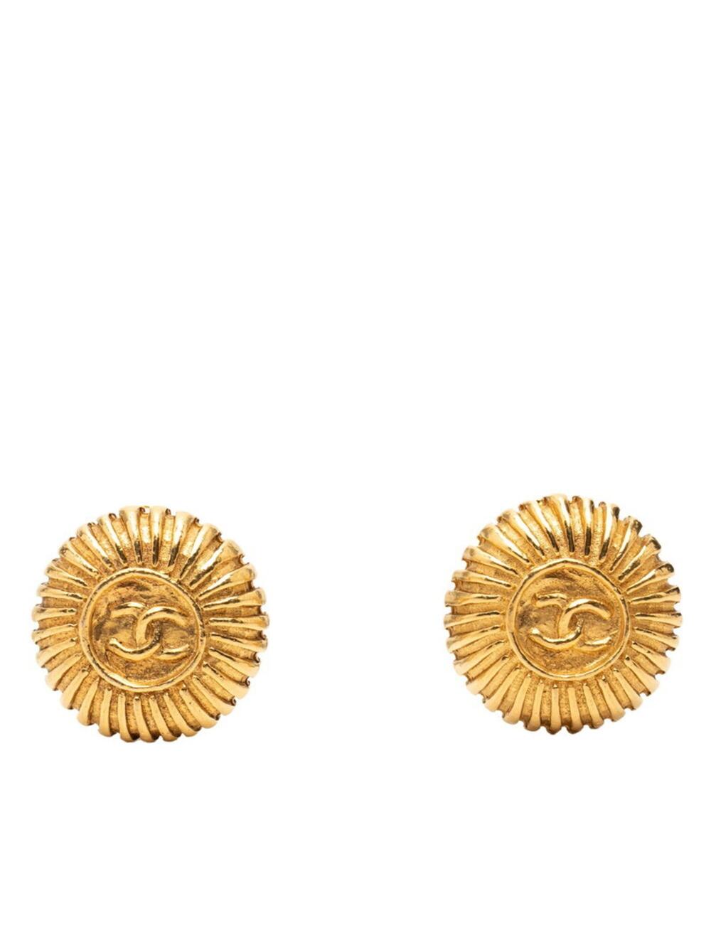 Chanel Cc Logo Round Clip-On Earrings #276053C65B